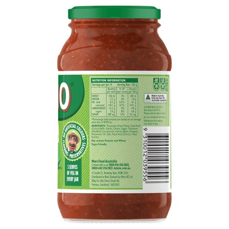 Dolmio Extra Italian Herbs Pasta Sauce 500g