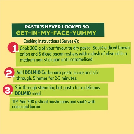 Dolmio Creamy Carbonara Pasta Sauce 490g