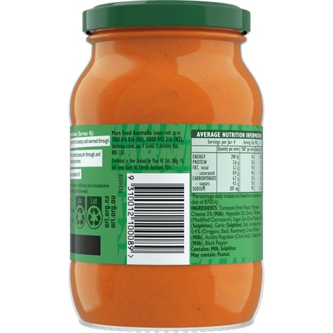 DOLMIO Intensify Parmesan, Sundried Tomato & Aromatic Herbs Pasta Sauce 395g