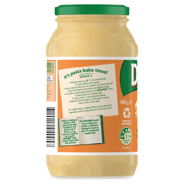 Dolmio Three Cheese Pasta Bake Sauce 490g Dolmio AU