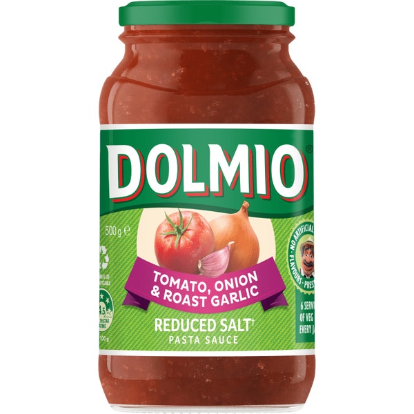 Dolmio Extra Tomato, Onion & Roast Garlic Salt Reduced Pasta Sauce 500g