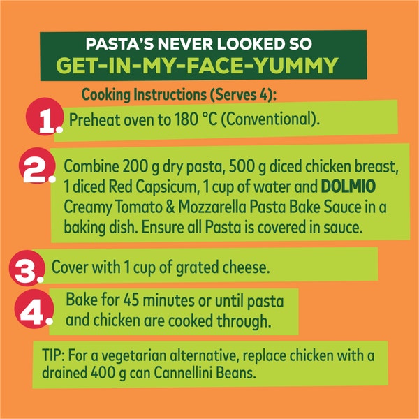 Dolmio Creamy Tomato and Mozzarella Pasta Bake Sauce 495g