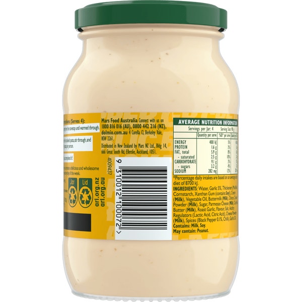 DOLMIO Intensify Creamy Garlic & Black Pepper Pasta Sauce 395g
