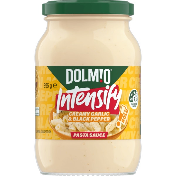 DOLMIO Intensify Creamy Garlic & Black Pepper Pasta Sauce 395g