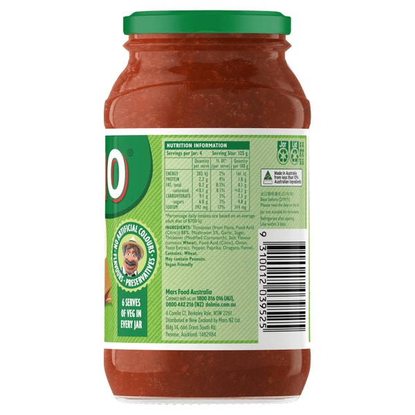 Dolmio Extra Mushroom Pasta Sauce 500g
